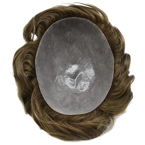 Miniatura 6 de Mens Toupee Sistema de reemplazo de cabello humano para hombres, postizos polivinílicos tupé para hombres, sistemas capilares para hombre, 8 x 10