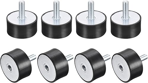 uxcell Soportes de goma, 8 unidades M8 machohembra aislador de vibración, amortiguador, para motor de garaje, compresor de aire, bobinas de barco,