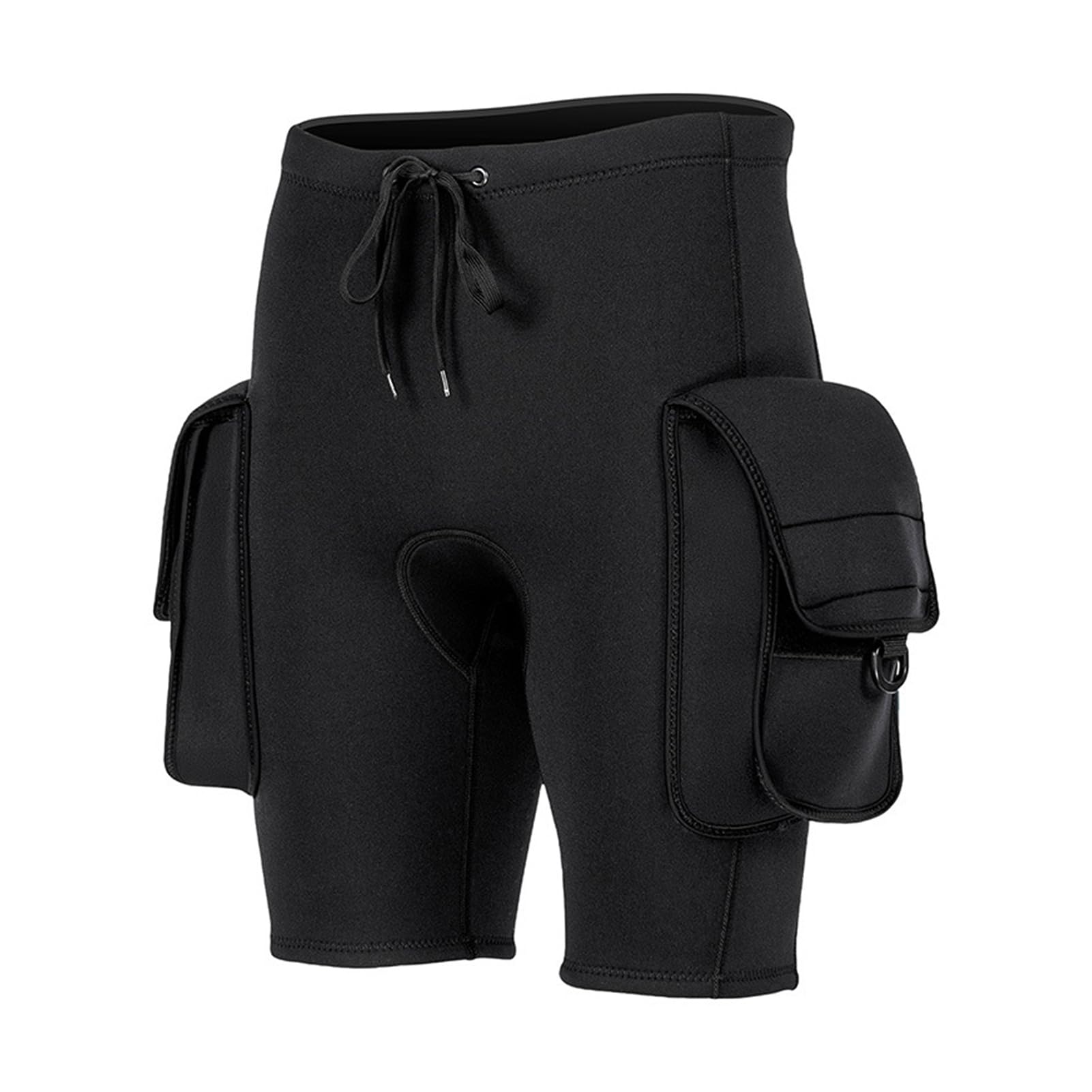 Keenso 3MM Neoprene Dive Shorts for Men, Adjustable Waistband Thermal Dive Shorts with Utility Pockets, for Scuba Diving Snorkeling Surfing Water Sports (L)