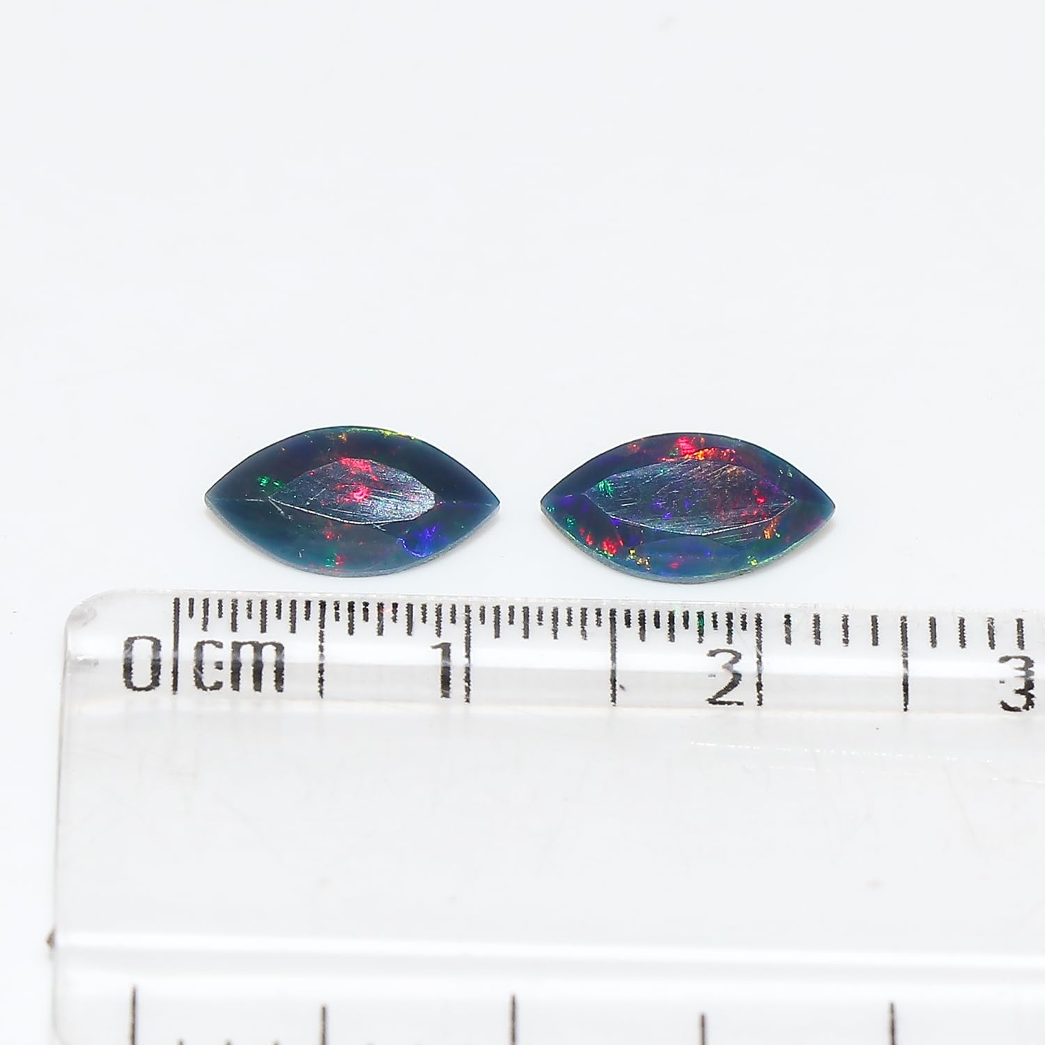 2PCS, 10.0x5.0mm YASHEE Black Opal Brilliant Cut Marquise Shape Gemstone Crystals, Wholesale Bulk Lot, Wire Wrapping, Natural Stones, Jewelry Making Supplies, DIY, Décor, Gem Collection image 2