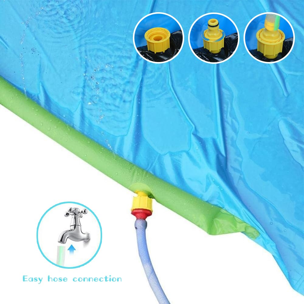 Toboggan Aquatique, 480 x 70 cm Ventre Glisse avec Boogie, Ventriglisse Enfant avec Pièces de Rechange, pour Jeux d'eau en Extérieur, Fête D'été, Jardin Pelouse (Bleu)