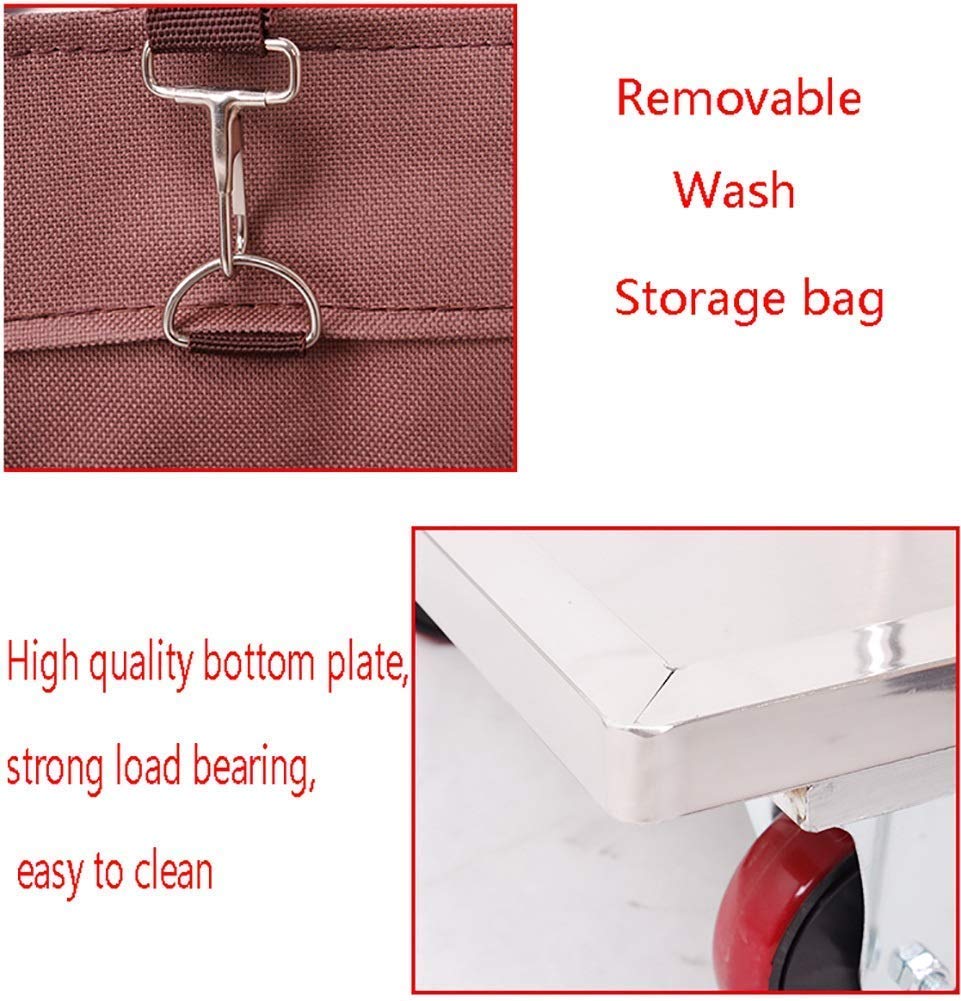 Carro De Servicio Comercial con Ruedas Silenciosas, Carro De Limpieza De Acero Inoxidable para Habitaciones De Hotel con Bolsa/Estilo-1/102 * 45 * 97 Cm, Estilo-2, 102 * 45 * 97 Cm