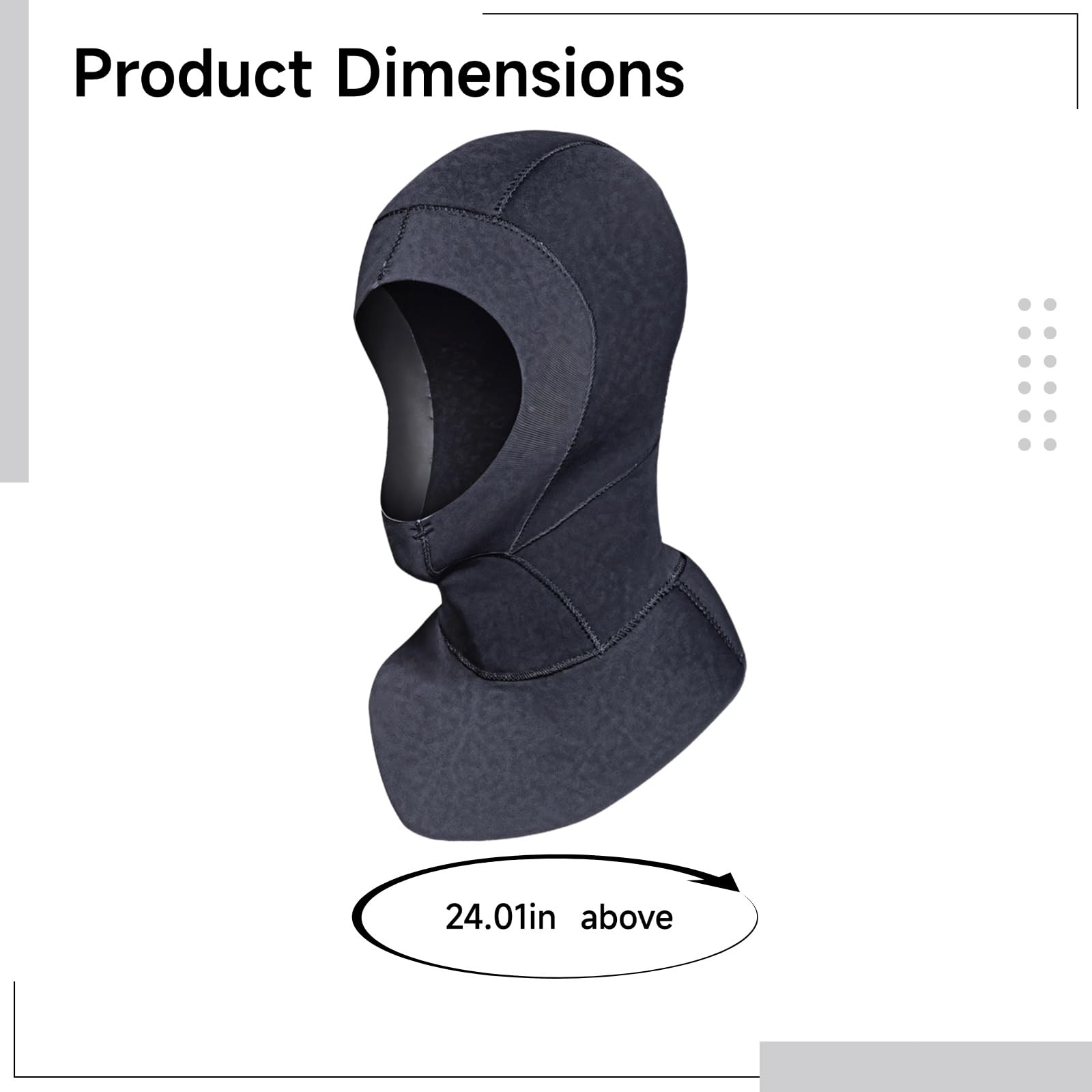 Gorro de buceo impermeable de neopreno de 3 mm, capucha térmica para surf de agua fría, color negro XL para hombre, ajustable, diseño permeable al aire, para buceo, surf y otros deportes acuáticos