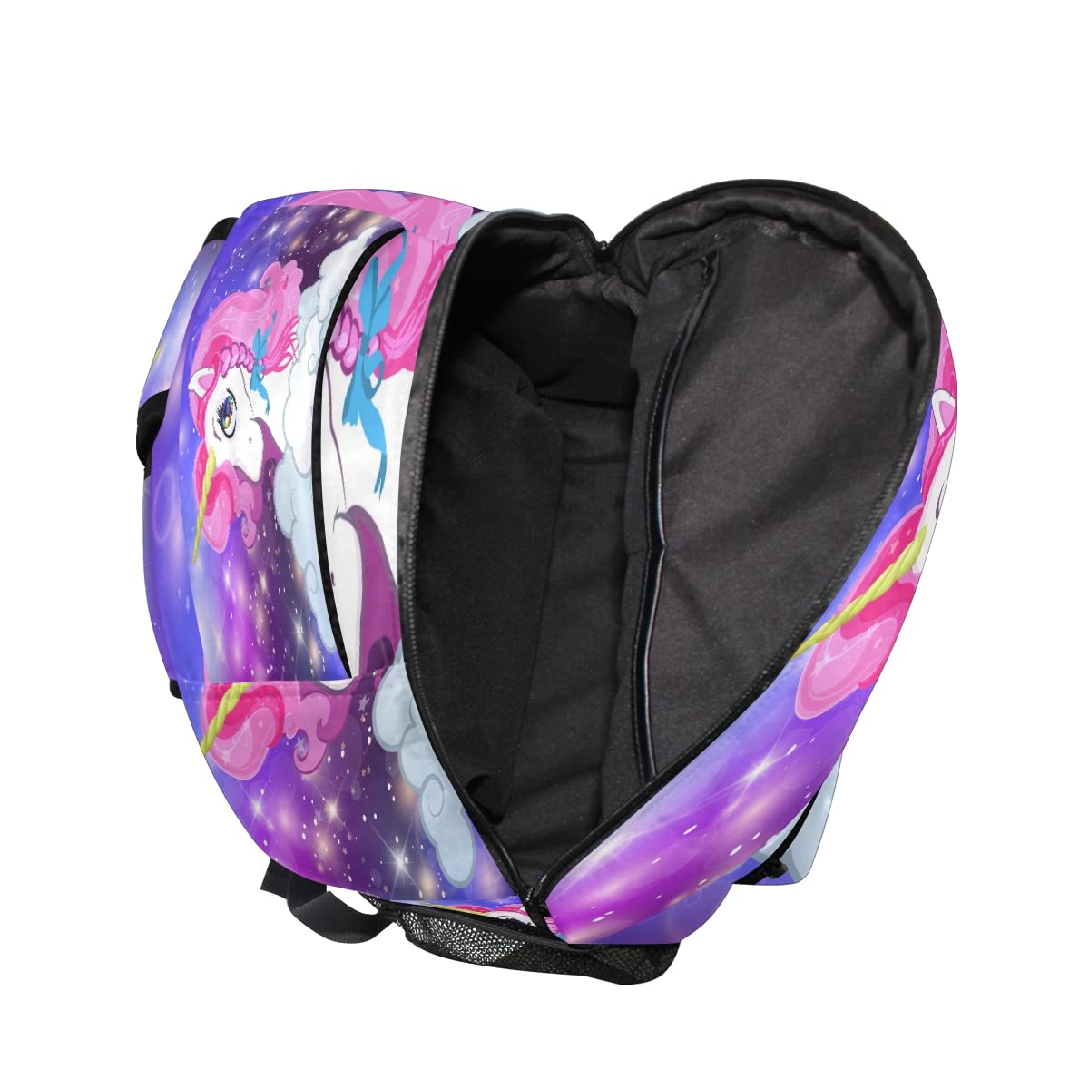 Mochila personalizada para niños y niñas, lindo caballo con flores de cuento de hadas personalizado nombre estudiante bolsa para escuela primaria, #03, talla única