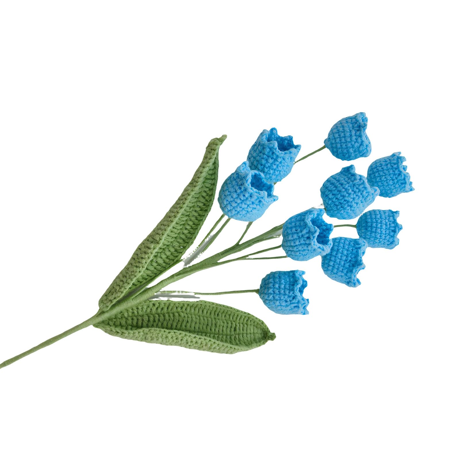 Xjdzineq 9Pieces Artificial Crochet Lilies of the Valley Bouquets Wool Flower for Home Decors Gift Wedding Centerpieces Artificial Hanging Flower