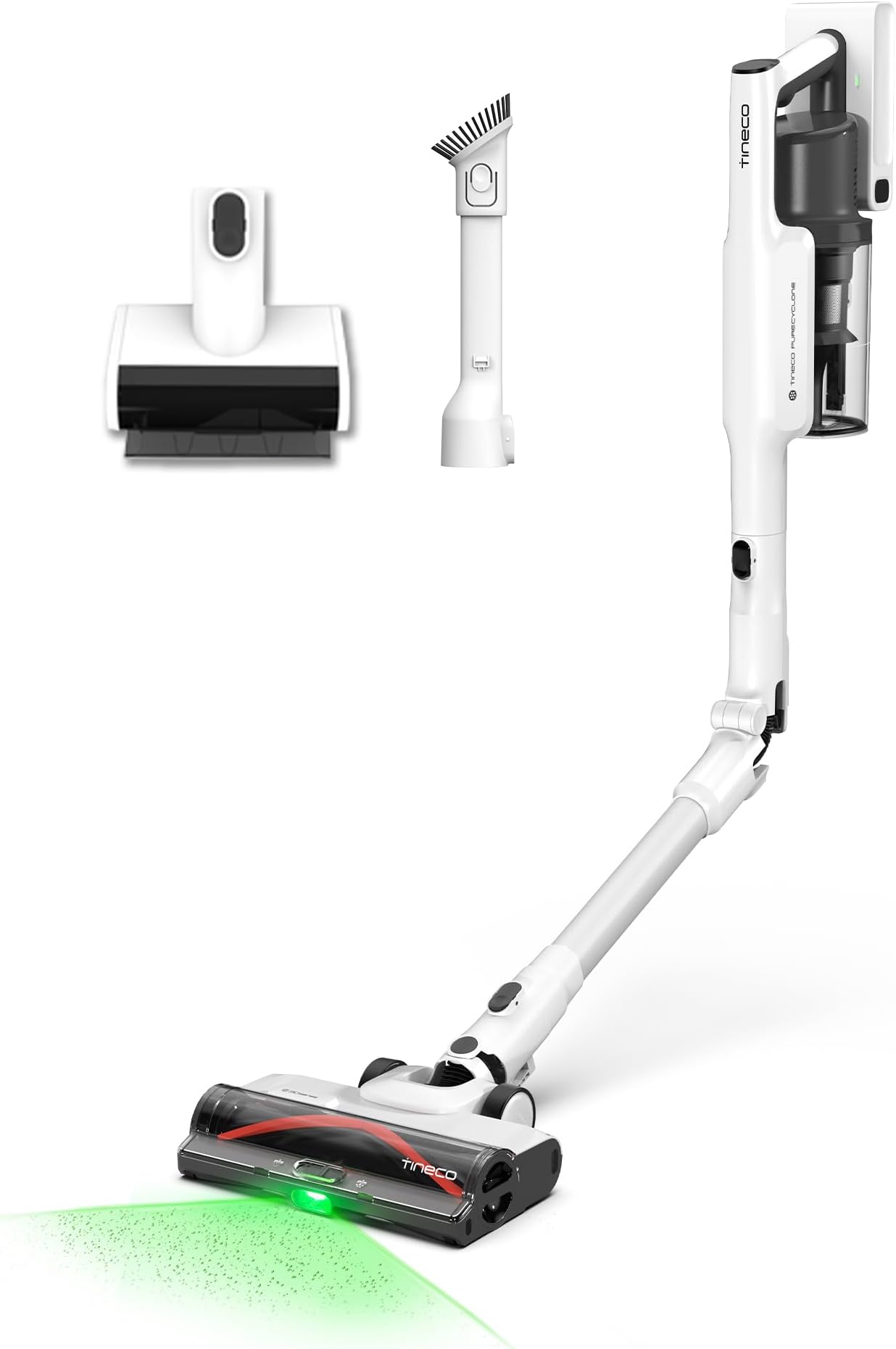 Cordless Stick Vacuum Cleaner, 185W Suction,1L Larger Dustbin, 3DSense Power Brush, PureCyclone Tech, Easily Tackles Large Debris