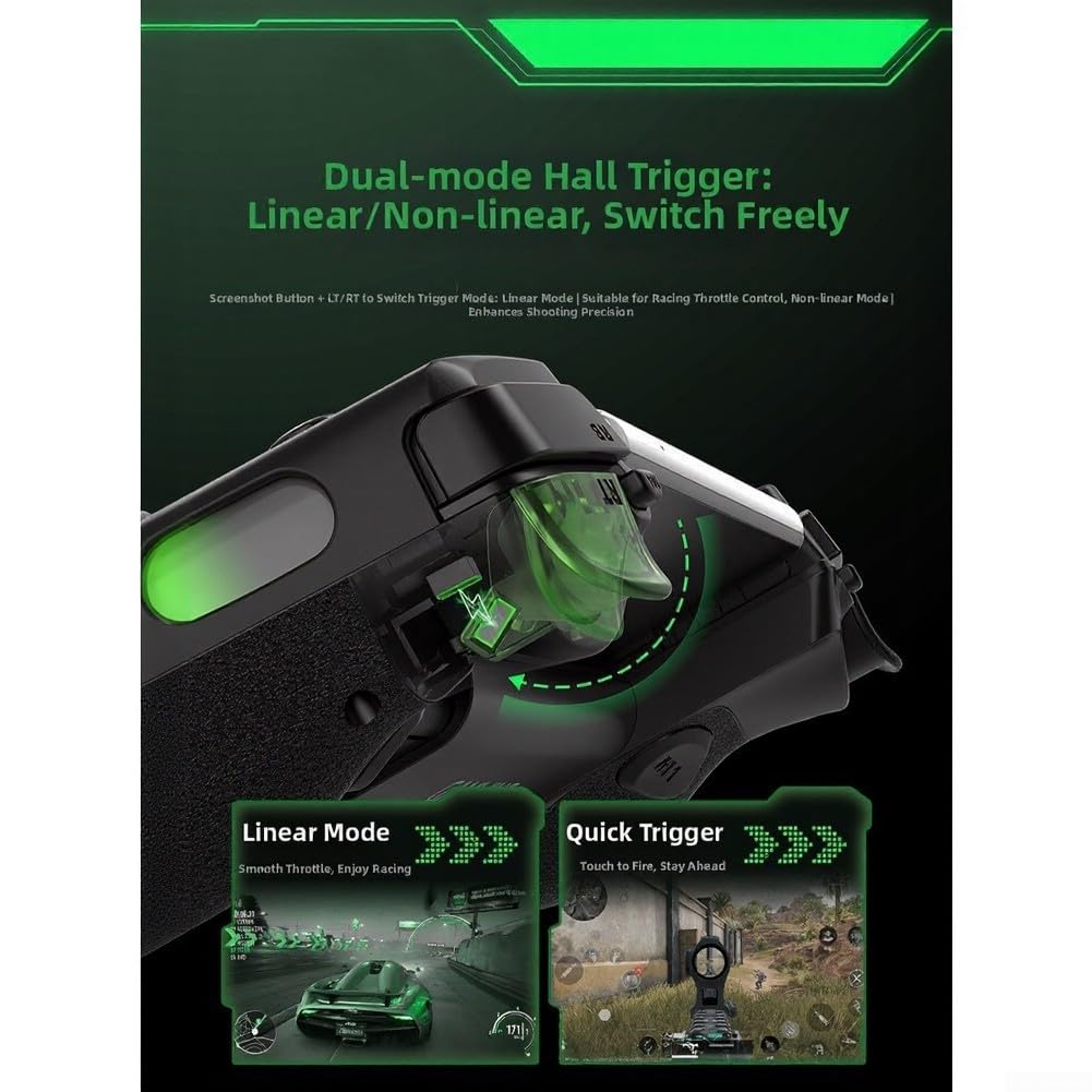 Joystick da gioco mobile compatibile con dispositivi Android e iOS, supporta il controllo reattivo del joystick Dual Hall e l'impugnatura ergonomica