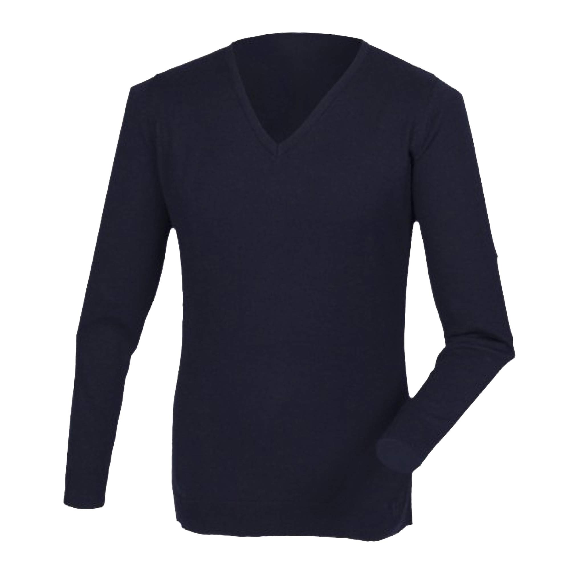 Henbury Mens Cashmere Touch Acrylic V-Neck Jumper/Knitwear (4XL) (Navy)