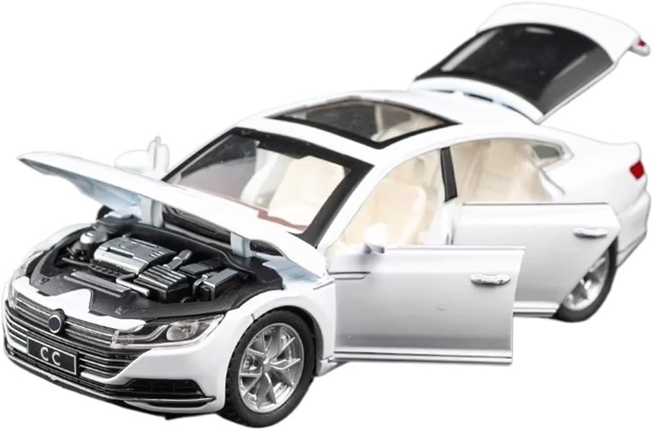 1/32 for CC Alloy Model Diecast Metal Car Sound＆Light Collectibles Toy Vehicle Gift(White,with Box)