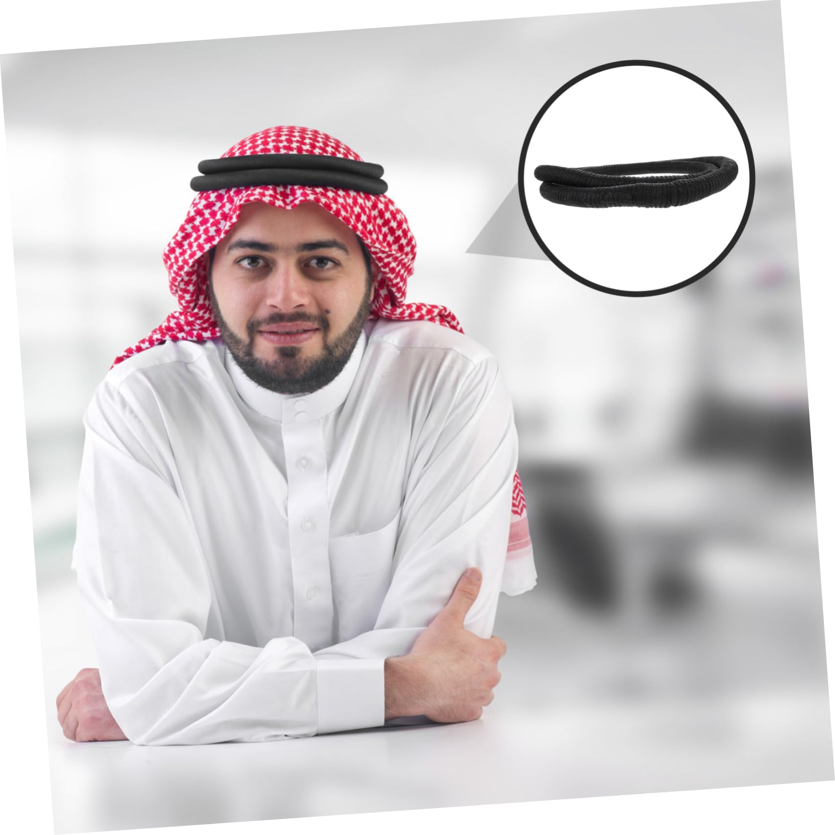 Sciarpa Araba Uomo Rosso in Poliestere, Copricapo Tradizionale | Traspirante e Leggero, per Uso Quotidiano e Attività All'aperto, Lavorazione Curata