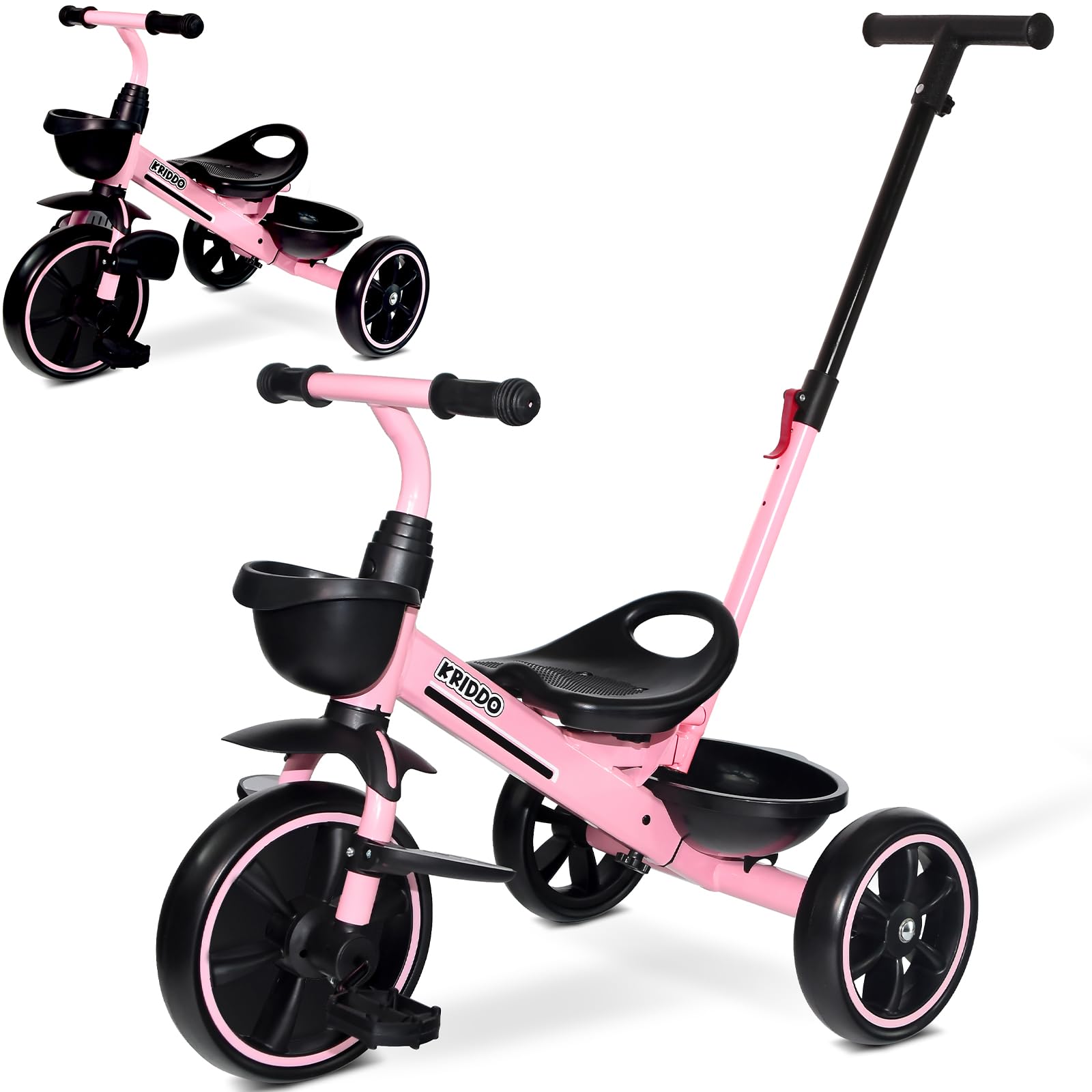 KRIDDO 2-in-1 loopfiets, kinderdriewieler vanaf 18 maanden tot 3 jaar