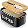 Butter Dish with Lid: Large Butter Dish for Countertop - Ceramic Butter Keeper Container with Knife and High Quality - Silico