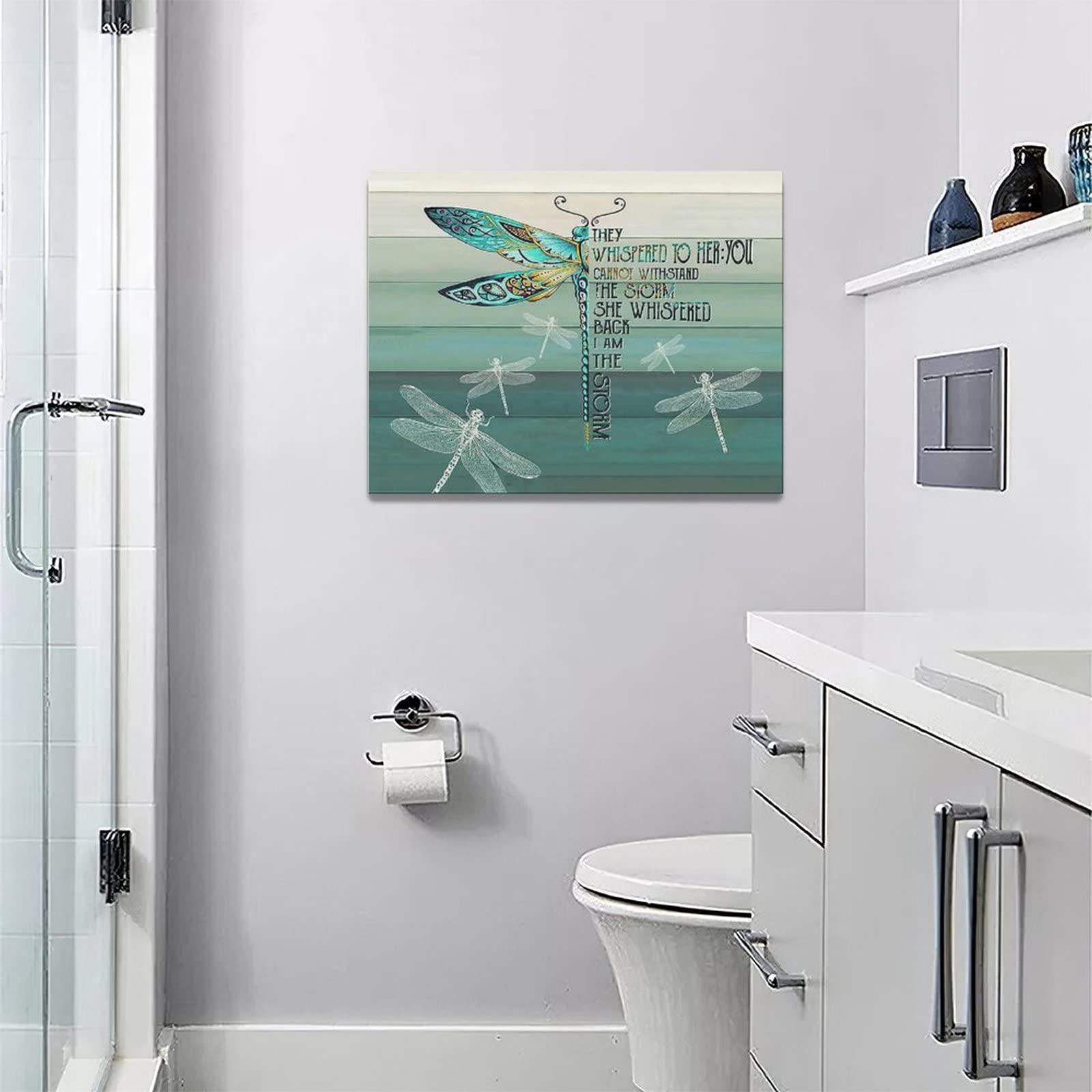 IHAPPYWALL Wandbild Just Breathe – 50x90 Cm, Abstrakt Blaugrün, Auf Leinwand