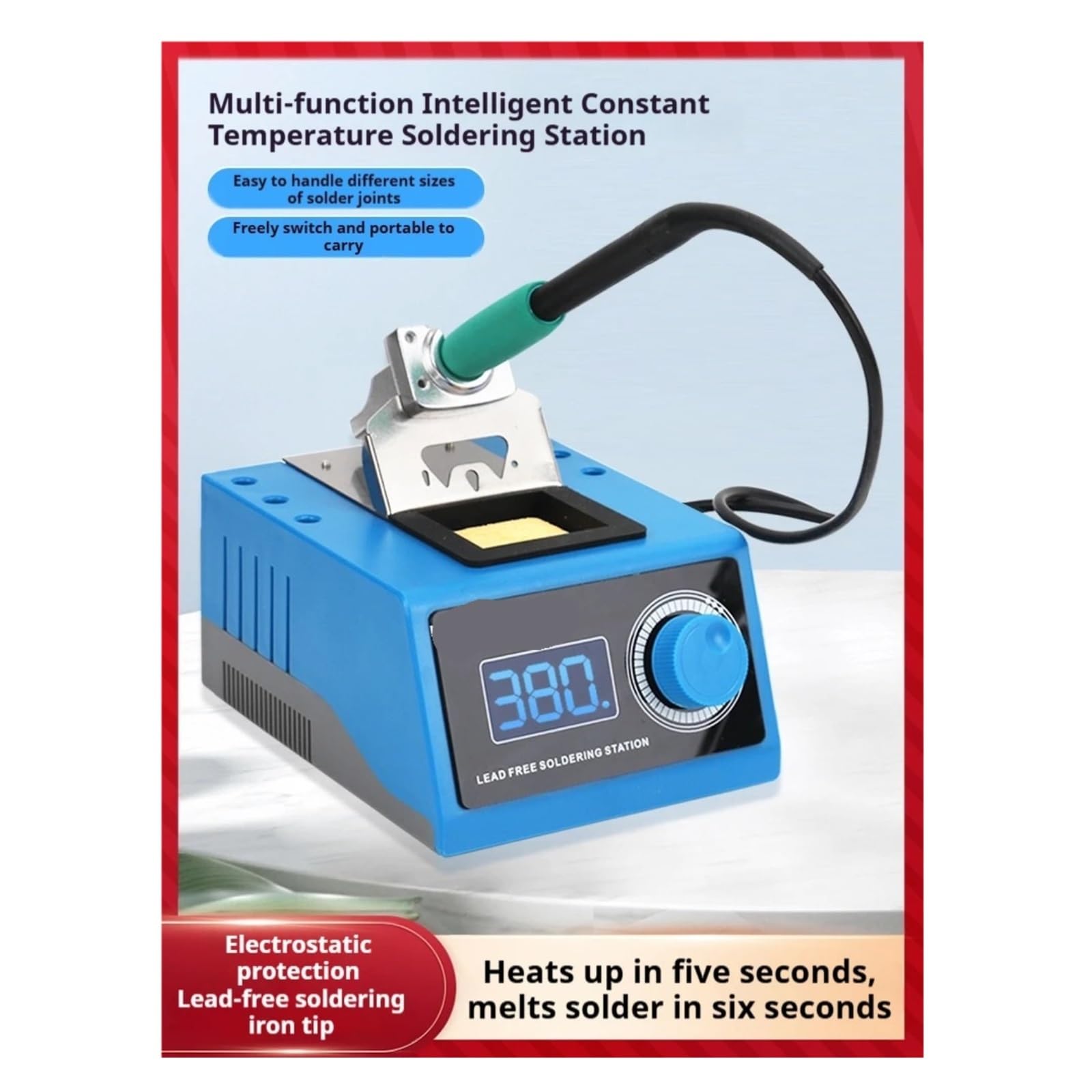 Stacja lutownicza, Stacja lutownicza Smart Precision SMD T120, zestaw do lutowania stałotemperaturowego o mocy 85 W i wyświetlaczem cyfrowym