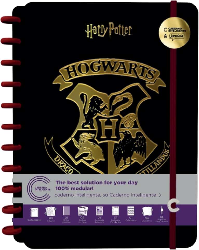 Caderno Inteligente, Grande, Harry Potter, 200x275 mm, 80 Folhas