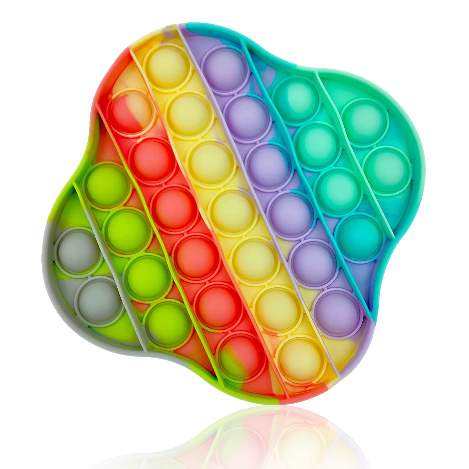 Kids Mandi Pop It Bubble Fidget Toy, Stress Relief and Anti-Anxiety Tools Sensory Toy for Kids and Adults (Clover)