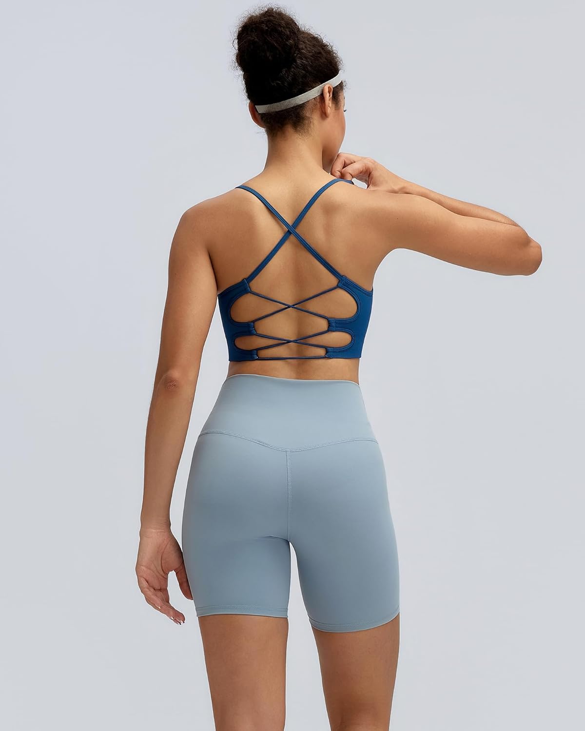 RUNNING GIRL Sports Bras for Women,Sexy Crisscross Back Seamless Supportive Sports Bra Medium Support with Removable Pads