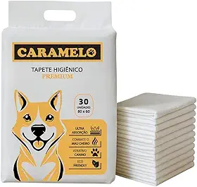 Tapete Higiênico Premium Cães Caramelo 80x60 30 unidades, Ultra Absorção Combate Mau Cheiro Ecológico - Caramelo