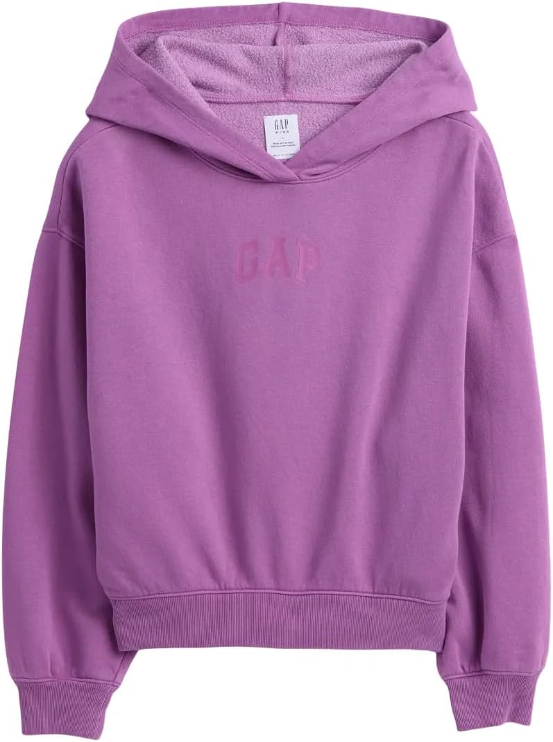 GAP Girls' Hi-lo Logo Pullover Hoodie