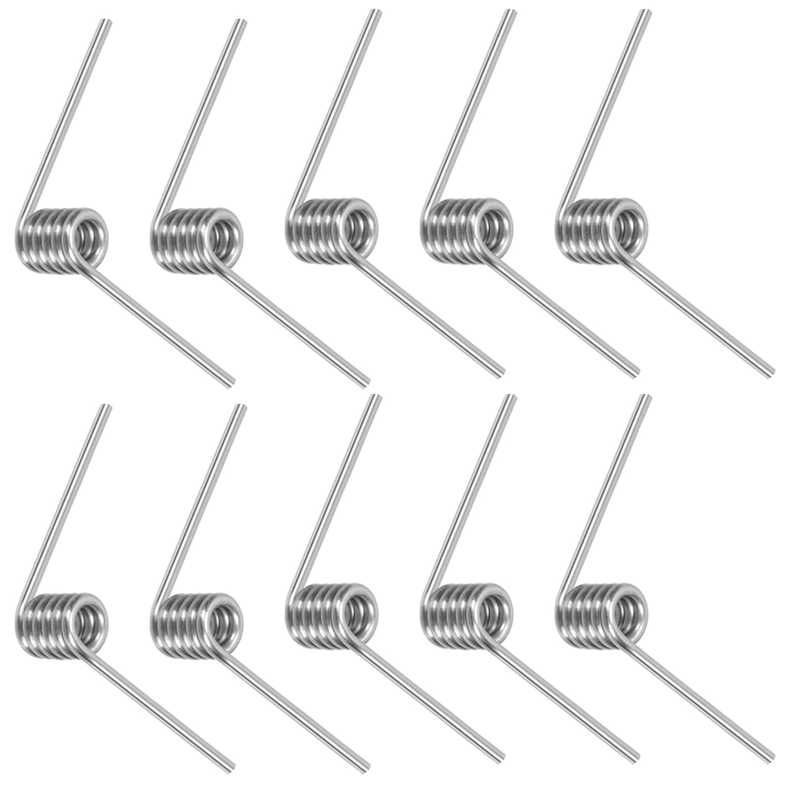 Swpeet 10Pcs 90 Degree Stainless Steel Torsional Springs 2mm Wire Diameter 10mm Outside Diameter, 40mm Tiny Torsional Spring Mechanical Small Torsion