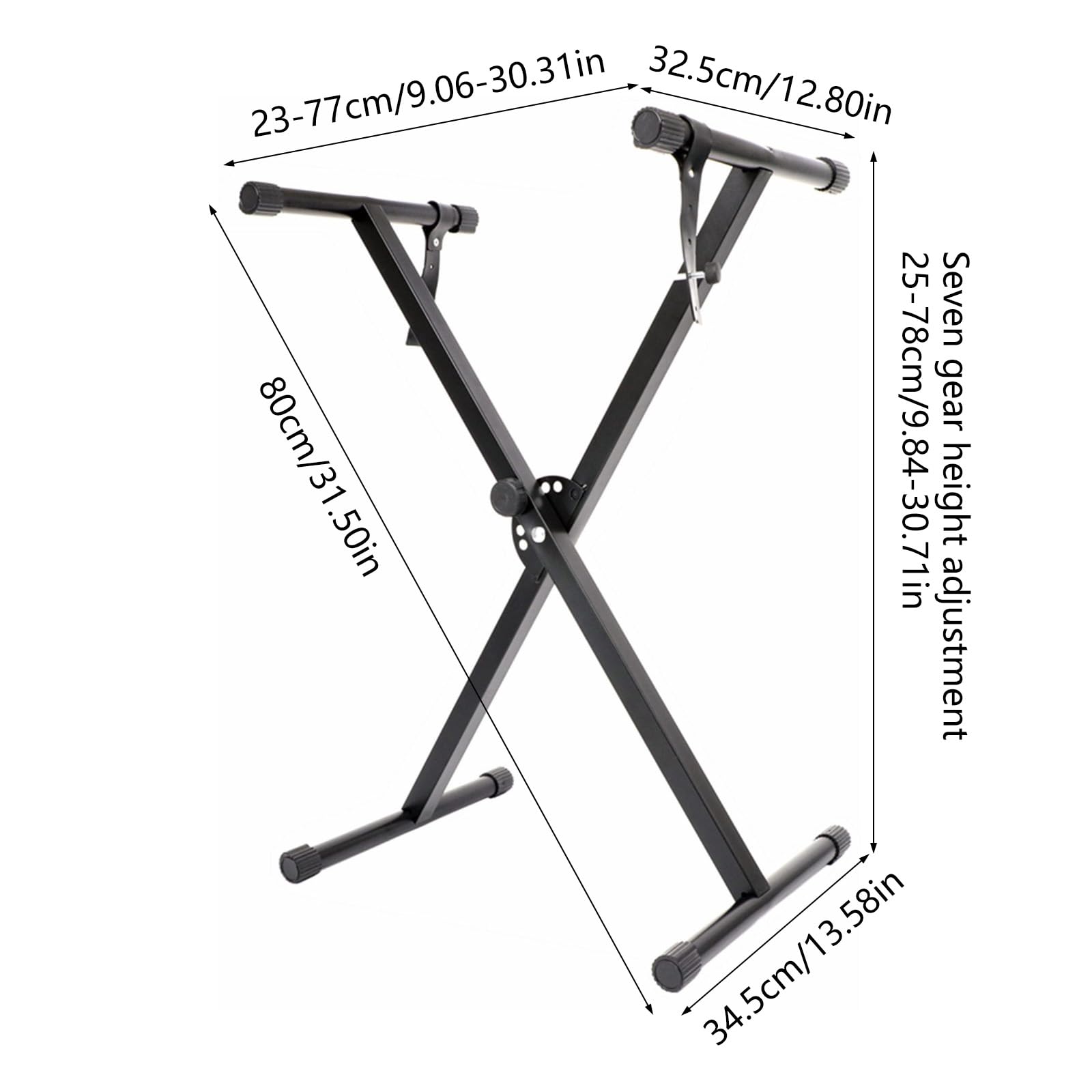Supporto per tastiera con 7 altezza regolabile Supporto per tastiera Single-X Supporto per pianoforte elettrico Supporto per pianoforte digitale Facile da trasportare Smontare e rimontare il