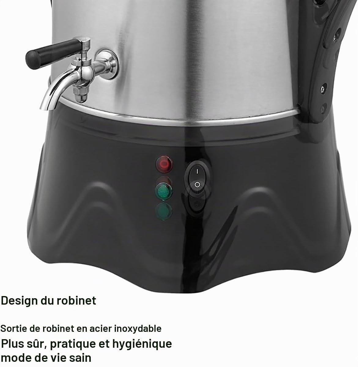 Machine à thé électrique turque, samovar turc électrique en acier inoxydable de 3 L avec théière en céramique de 1 L, fonction de maintien au chaud, pour café, thé parfumé white