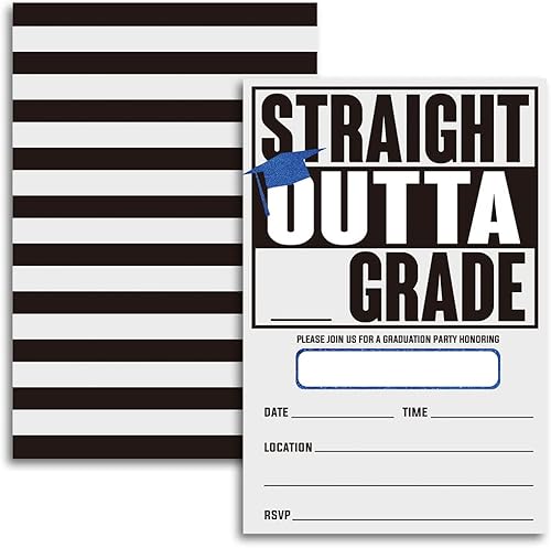 FujLoy 20 tarjetas con sobres, invitaciones para fiestas de graduación 2024, 2024 universidad, escuela secundaria, celebración de graduación