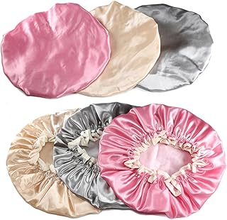 KOMBIUDA 3Pcs Bonés E Chapéus Femininos De Cetim Touca De Dormir Chapéu Feminino Roupa De Dormir Banho Capa De Cabelo Bonés Noturnos Toucas De Banho Femininas Chapéu De Banho Chapéu De