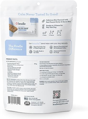 Miniatura 2 de Kradle Bliss Bar - Barra calmante para perros, horneado suave (paquete de 6), alivio de la ansiedad del perro para ansiedad por separación, truenos,