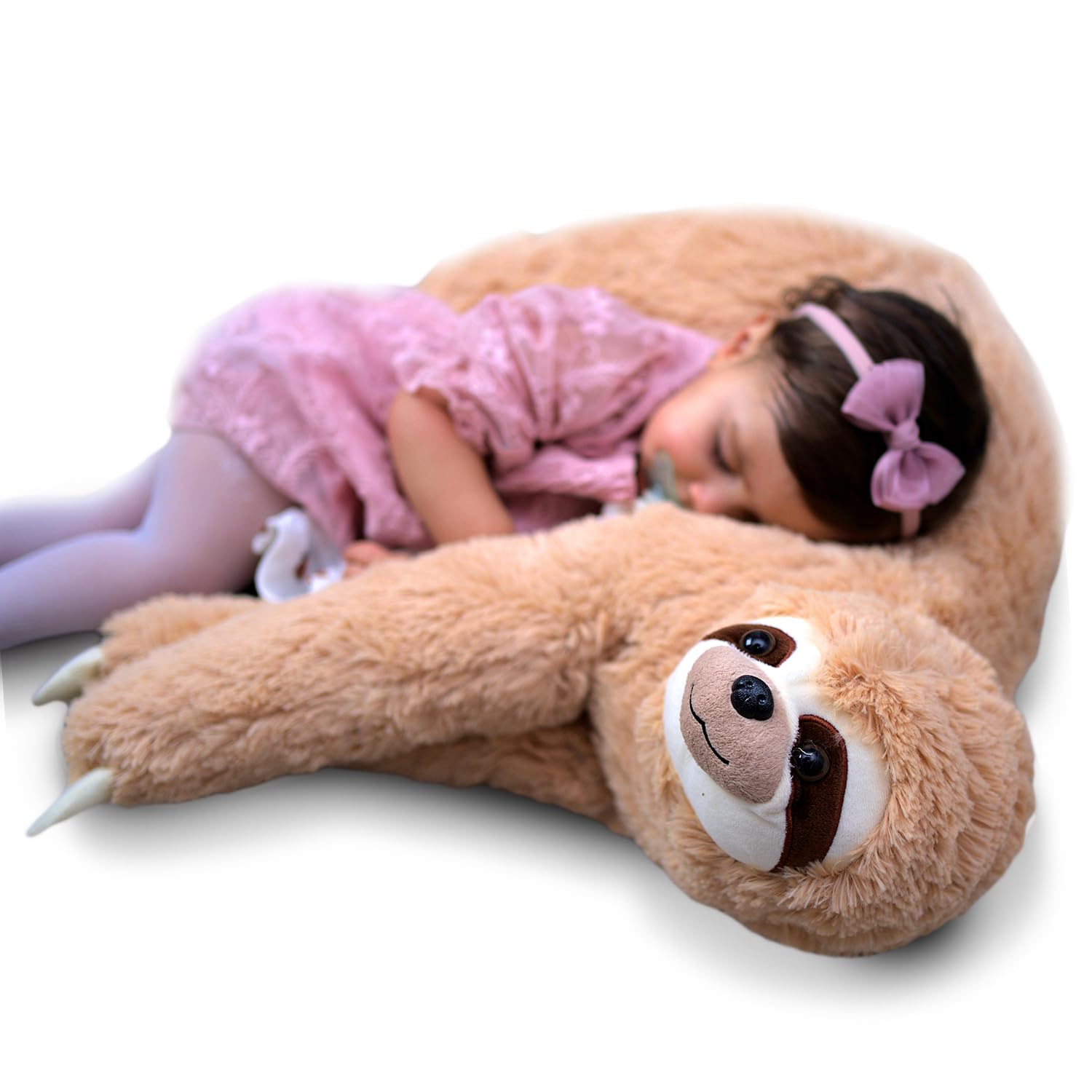 Mikamax Sloth Pillow - XL - Teddy Bear - Lazy Bear - Giant Stuffed Animals - Paws with Velcro - Soft Feather - 90CM