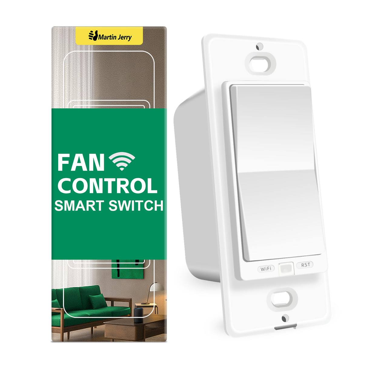 Smart Ceiling Fan Control by MartinJerry | 4-Level Speed Controller, Smart Life App Control, Voice Control, 1 Pack