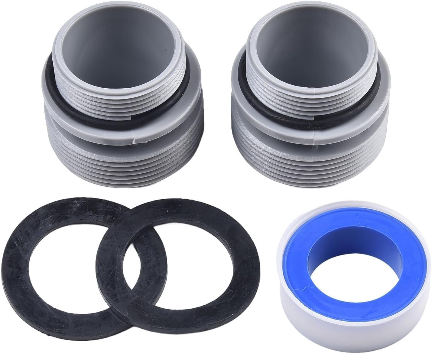 Daaxing Hose Conversion Adapters Kit Fits For Intex 40mm to 1 1/2 Inch,for Intex Pool Hose Connector Pool Pump Sand Filter Above Ground Pools Part (2*Adapters+1*belt)