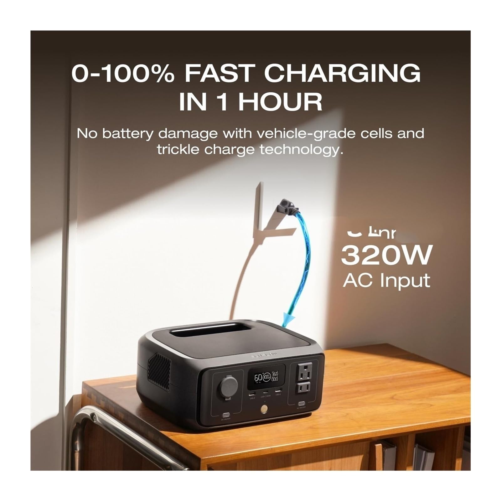 Centrale elettrica portatile da 286Wh con pannello solare 45W, generatore solare a batteria LiFePO4 con prese CA 1200W e funzione UPS