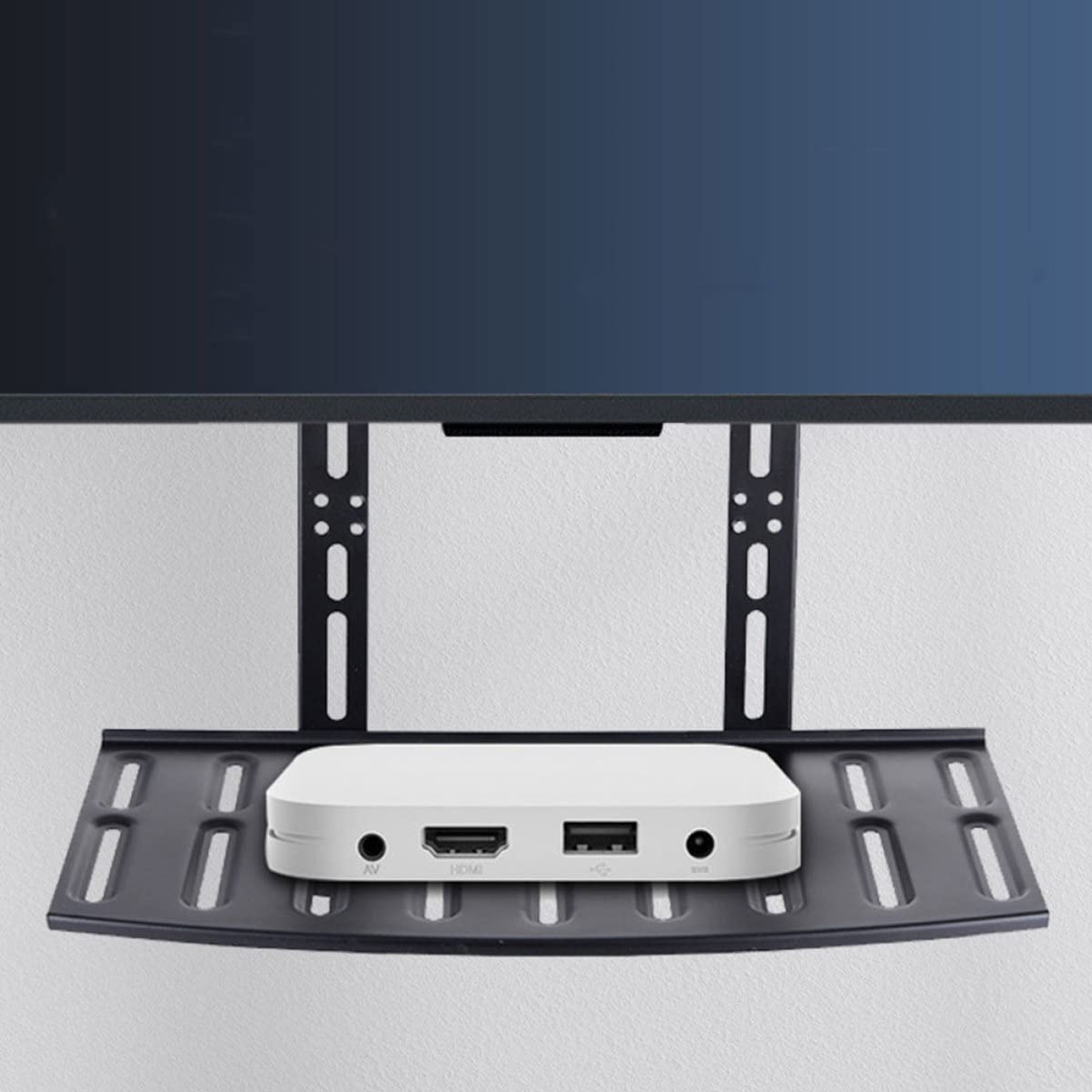 Mensola per Router da Parete senza Fori in Acciaio Nero