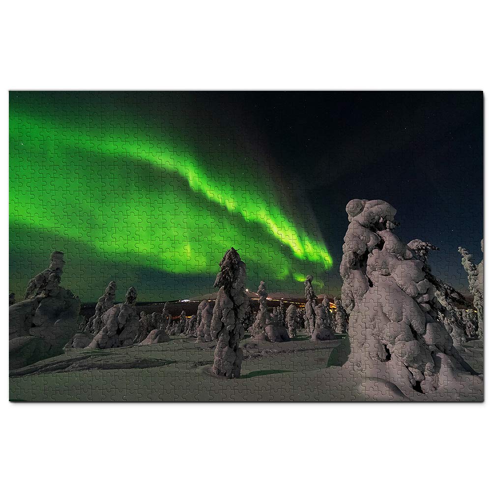 Puzzle Finlande Aurora Laponie 2000 pièces pour Adultes, Jeu Graphique, Souvenir de Voyage, 70 x 100 cm