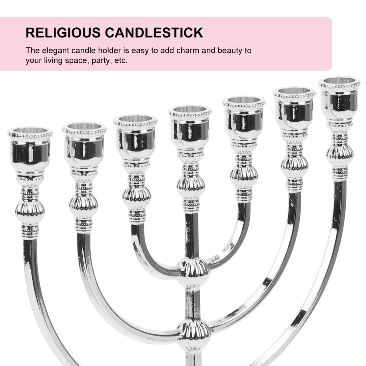 STOBAZA Menorá De 7 Brazos Candelabro De Mesa Retro para Decoración del Hogar Ornamento De Candelabros De Hoyos Ideal para Cena a La Luz De Las Velas Fiestas Bodas Y Navidad