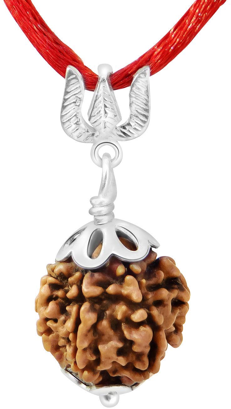 Arihant Gems & Jewels 1 Mukhi Faced Rudraksha with 925 silver cap Pendant | Natural, Certified & Astrological