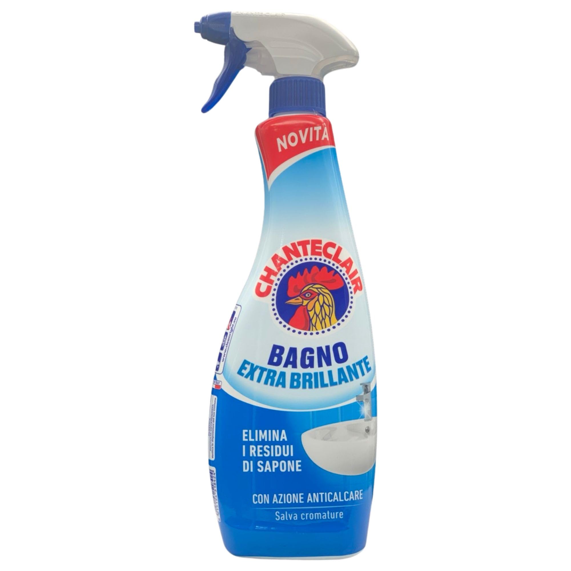 SET: 3x Detergente Spray BAGNO EXTRA BRILLANTE, Elimina i Residui Di Sapone, Con Azione Anticalcare 625ml + Panno SOFT In Lattice, Formato 30x30cm