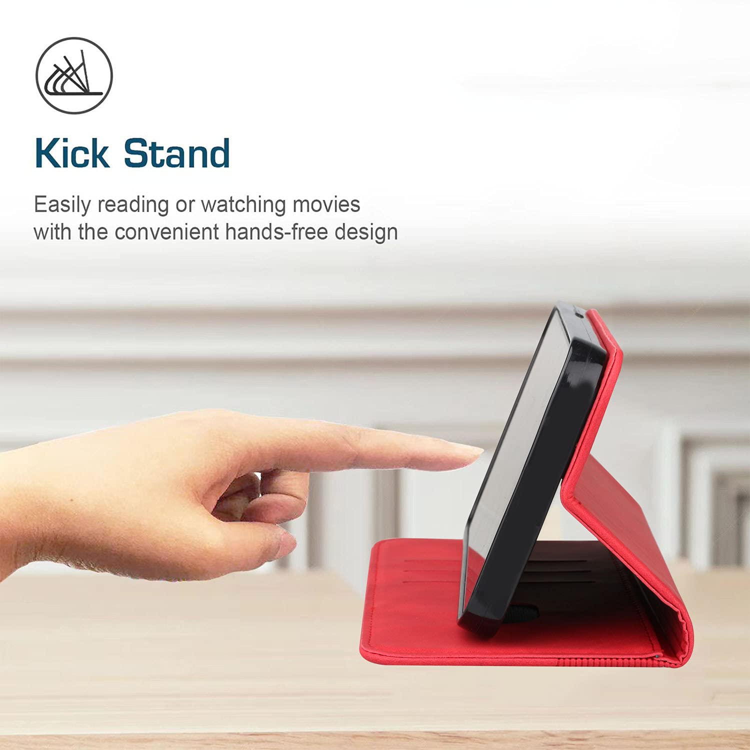 Custodia a Libro Cover Portafoglio per Xiaomi Redmi Note 12 4G Book Flip Case in Pelle con Tasca Porta Carte Supporto Antiurto - Rosso
