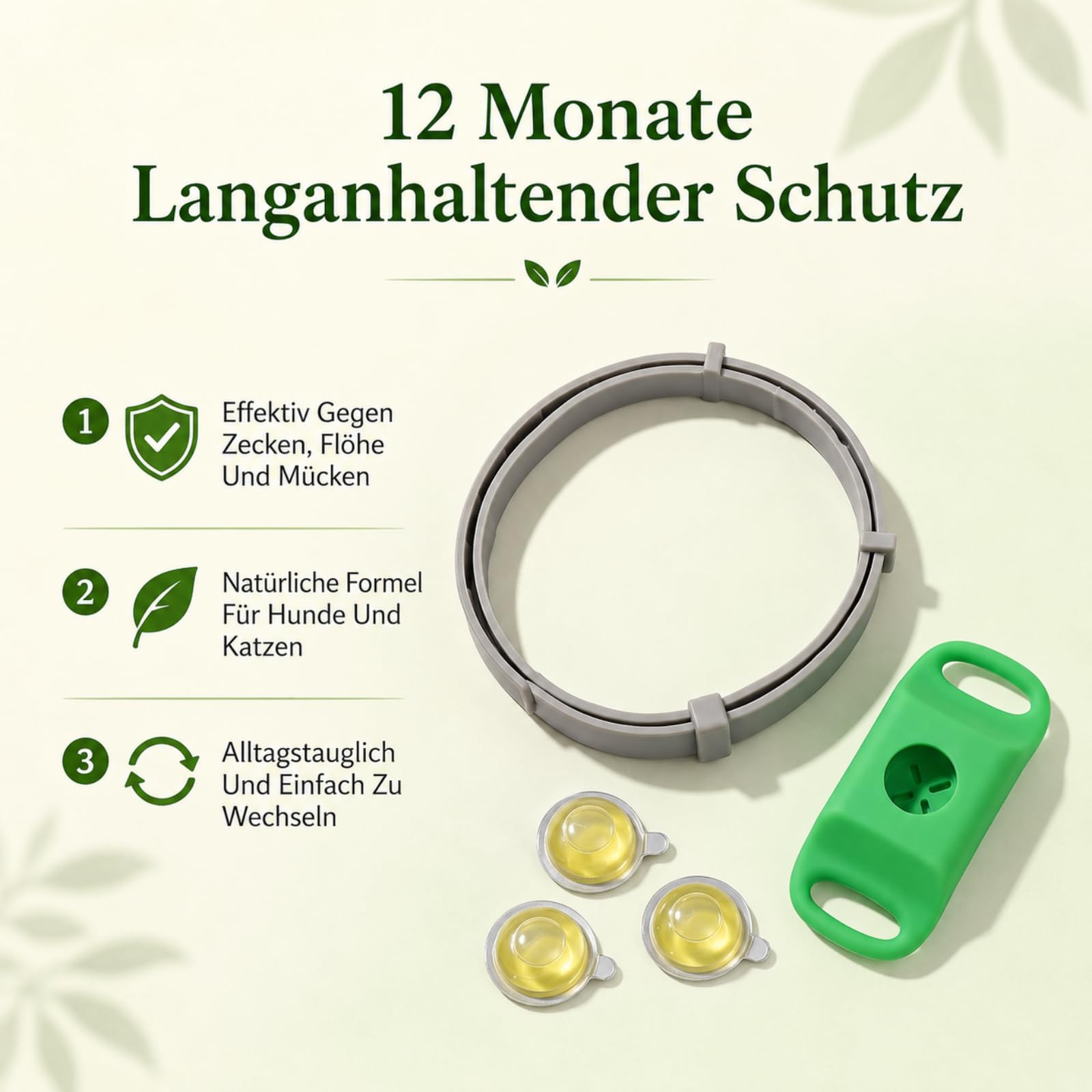 Hundehalsbandtags Für Kleine, Mittelgroße Und Große Hunde Zeckenschutz Hund Halsband, Zeckenhalsband Für Hunde Ohne Chemie, Pflanzlicher Abwehr Anhänger Gegen Flöhe Und Zecken Für Spaziergang (1PCS)
