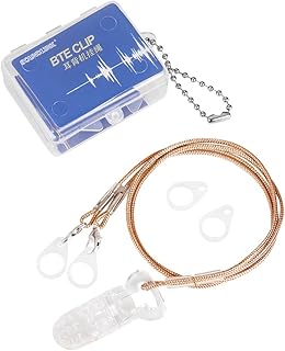 Hearing Aids Clip for Adults - New Designed Portable Hang Rope Anti-Lost Rope Fixation Cord Protection Rope for Seniors (Brown)