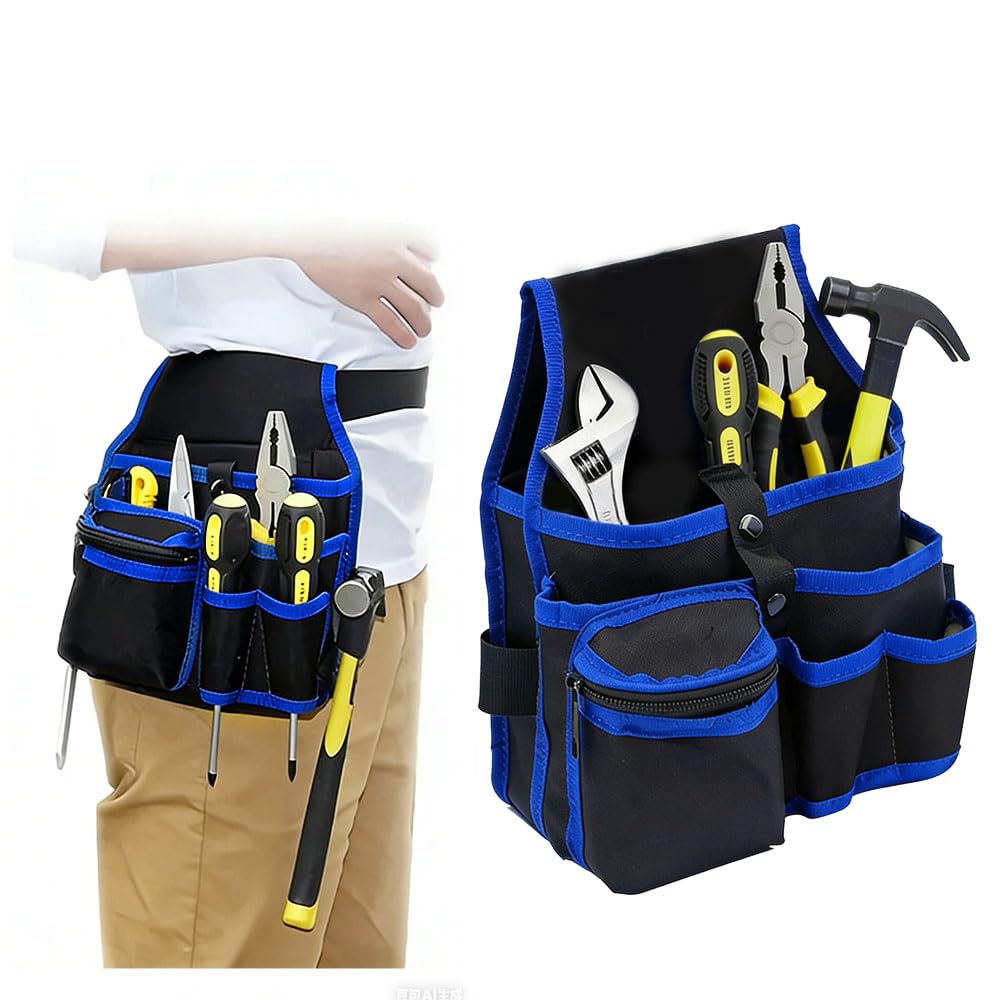 FEIHS 1 Pcs Canvas Tool Pocket, Electrician Tool Pouch,Pouch Belt Small Pocket Tool Bag,for Workshop Storage, Wood Working Tools, Screwdriver Pouch, Garden