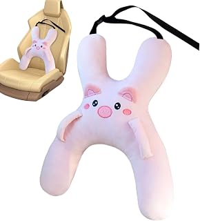 Car Pillow For Kids - H Shaped Soft Travel Support, Plush Seat Belt Cushion | 22.0x16.5 Inches | Short Plush, PP Cotton | Car Pillow For Kids, Ergonomic H Shape Travel Support Cushion For Seat Belt