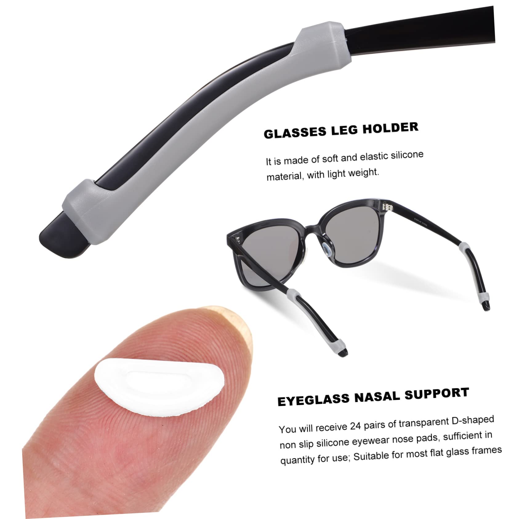 UKCOCO 5 Sets Silikon-nasenpads für Brillen Bequeme Brillenbeine – für Sonnenbrillen Weiches Material Paar X 5