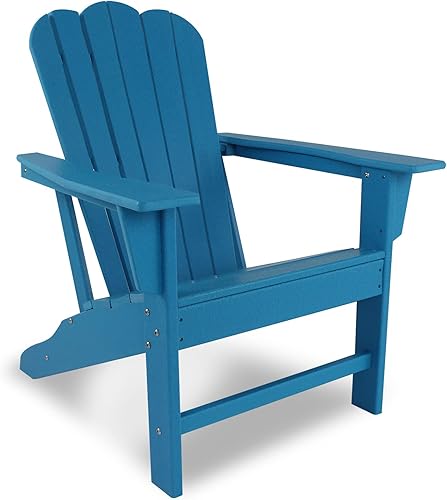 Silla Adirondack moderna, silla Adirondack de polietileno de alta densidad resistente a la intemperie, impermeable, de larga vida útil, reposabrazos