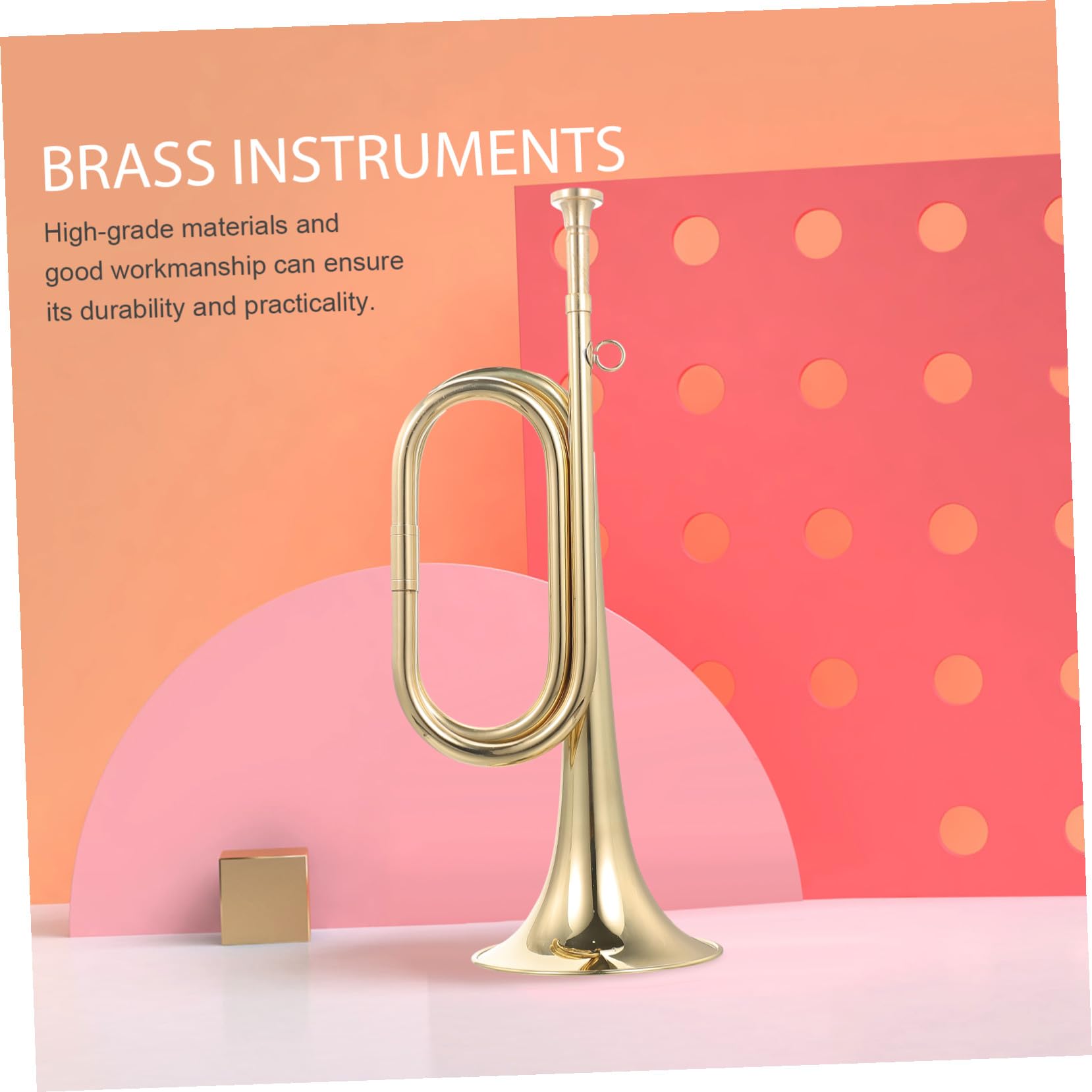 Alipis Trompette en Cuivre pour Orchestre Scolaire Instrument à Vent Légère et Facile à Transporter pour Débutants et Apprentissage Musical