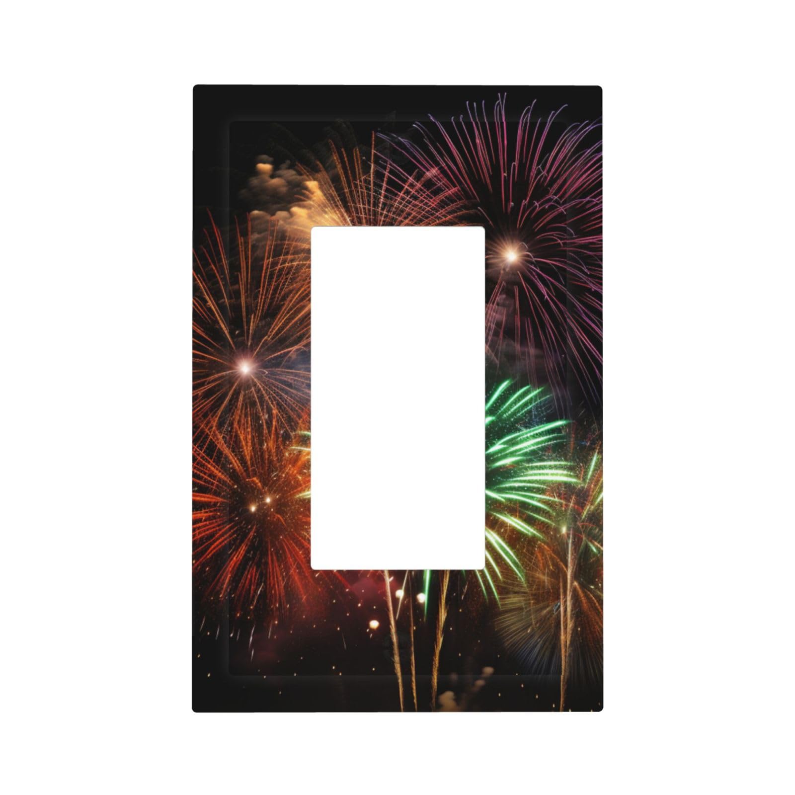 1-Gang Decorator Wall Plate Splendid fireworks Light Switch Cover Single Gang Receptacle Outlet Wall Plate Mid Size 5" x 3" Wallplate Unbreakable Polycarbonate Outlet Faceplates Covers