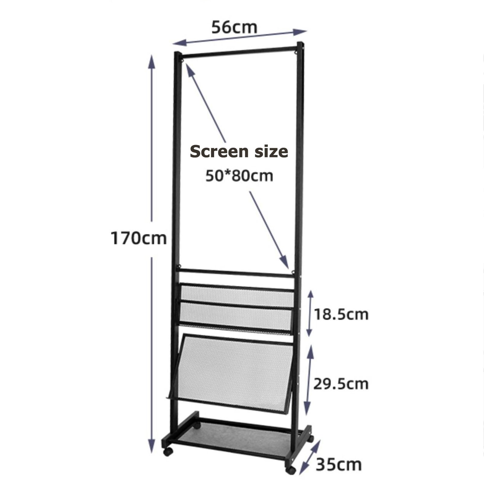Soporte reutilizable para letreros de pie con ruedas, estante de exhibición móvil para folletos y carteles, ideal para ferias, oficinas y tiendas minoristas