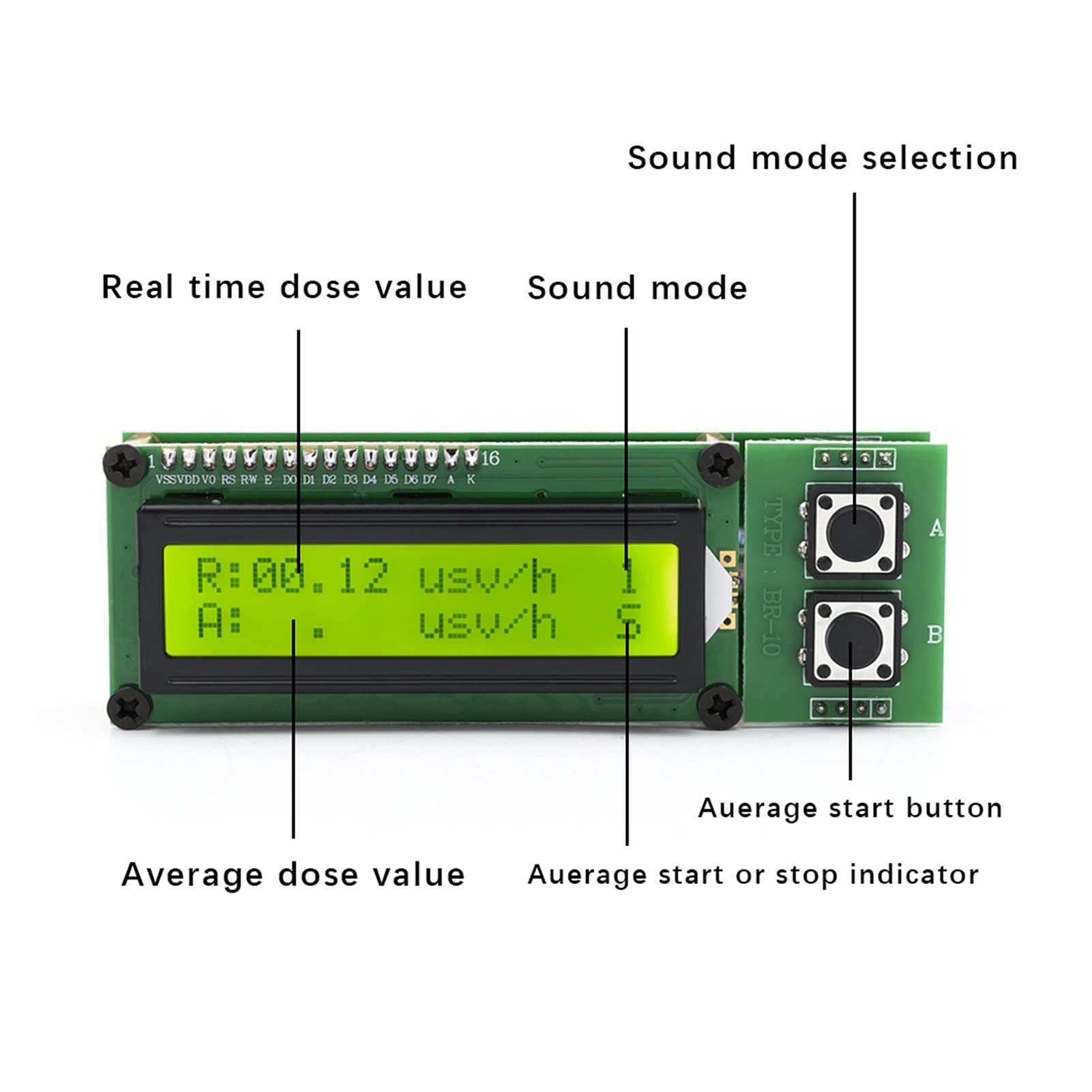 Atomstrahlungsdetektor. EMF Zählerzähler-Tester Steinschmuck-Strahlung Personal Dosimeter mit der Datenleitung Büro, Outdoor