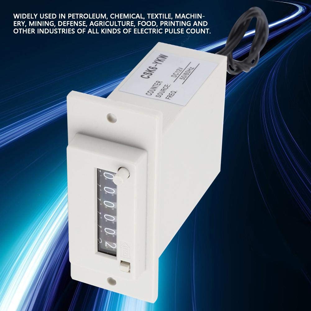 CSK6-YKW Electromagnetic Counter 6 Digit 0-999999 Counting Range Electronic Pulse Counter Digital Counter Totalizer Digital Electronic Punch Counter Electromagnetic Pulse Counter (DC 12V) - Image 7 thumbnail